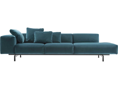 Largo 3-Seat Teal Velvet Sofa by Piero Lissoni