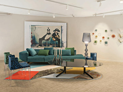 Largo 3-Seat Teal Velvet Sofa by Piero Lissoni