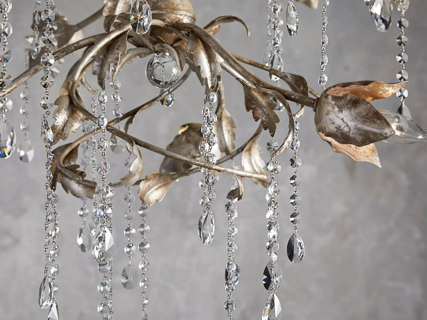 Kalira Crystal Round Chandelier  40" D- Silver