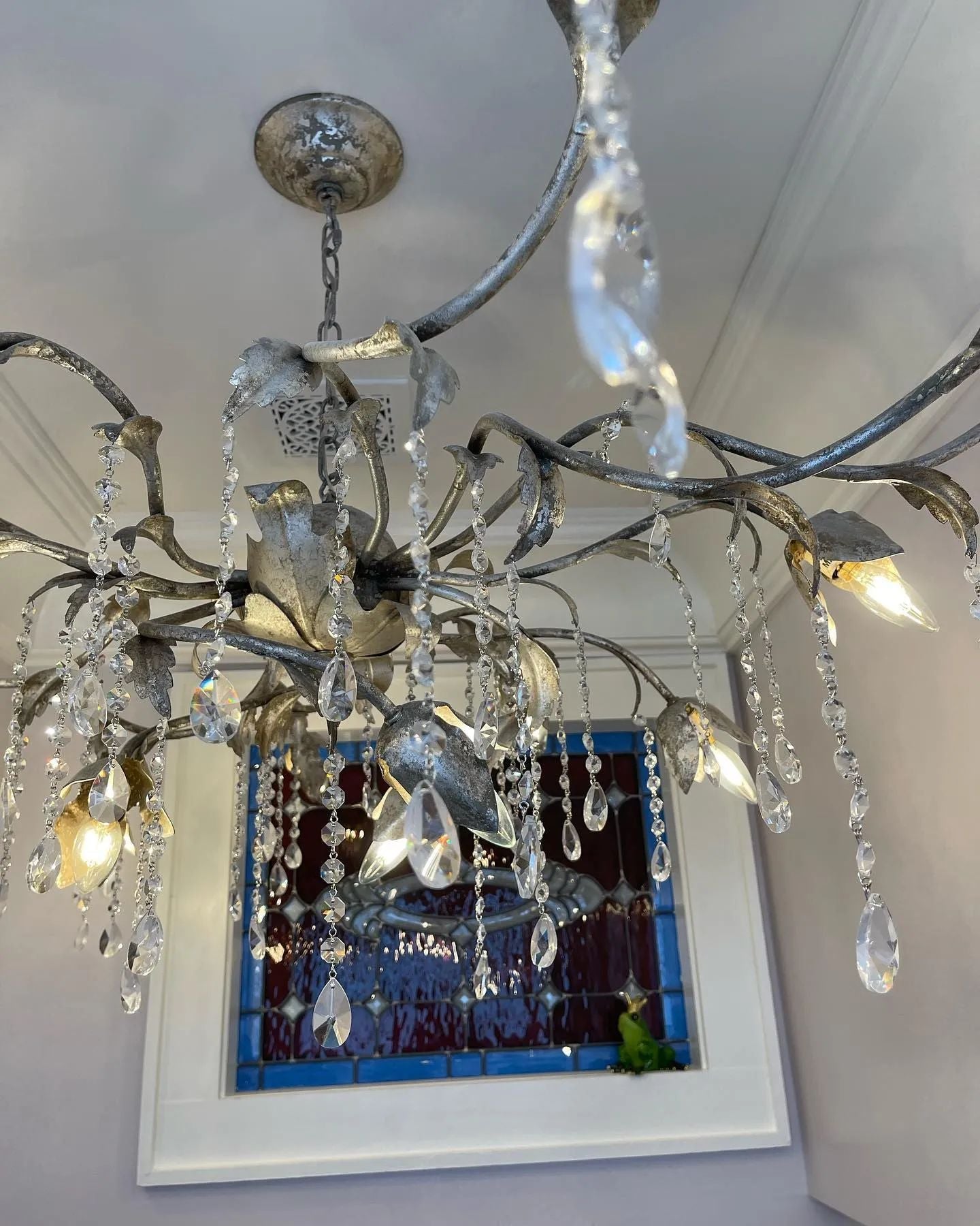 Kalira Crystal Round Chandelier  40" D- Silver
