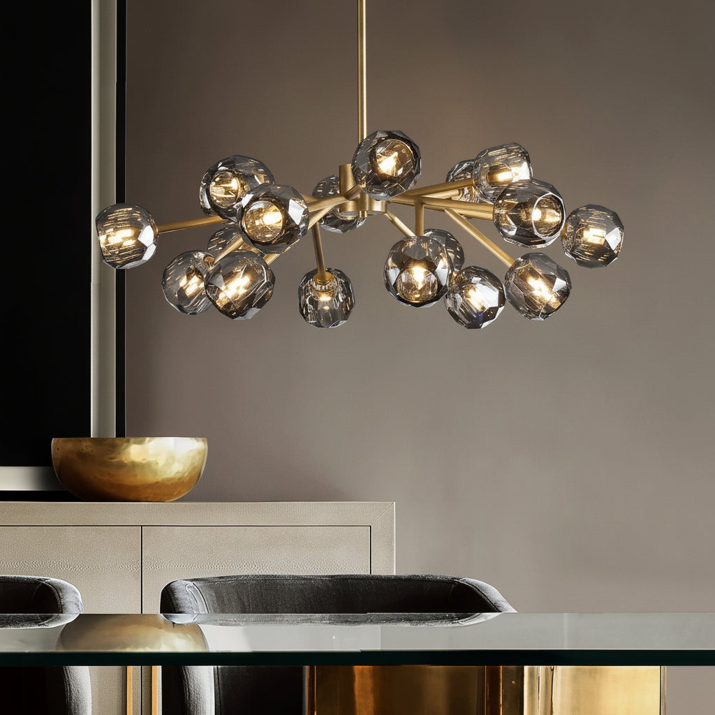 Crepura Glass Round Chandelier 36"