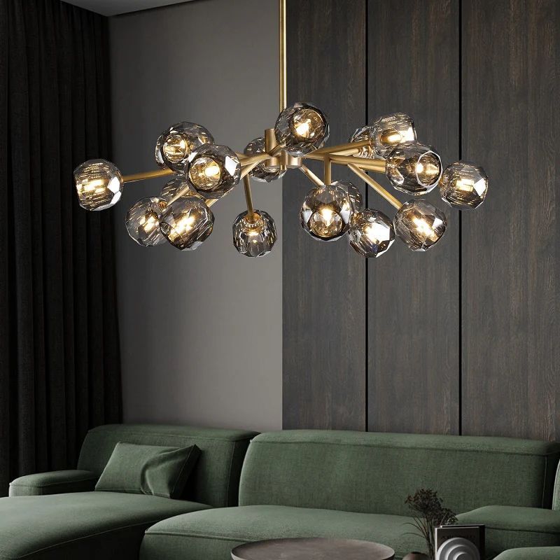 Crepura Glass Round Chandelier 36"