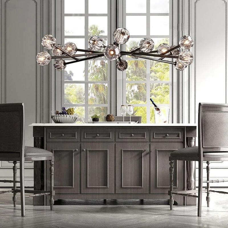 Crepura Glass Round Chandelier 60"