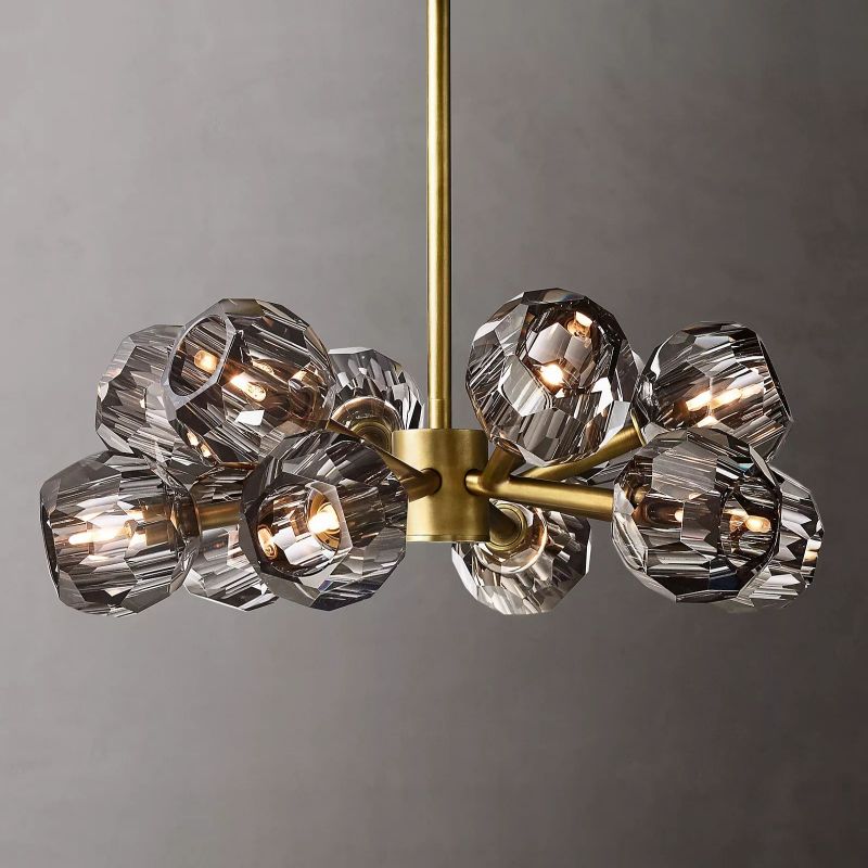 Crepura Smoke Glass Round Chandelier 24"