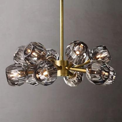 Crepura Smoke Glass Round Chandelier 24"