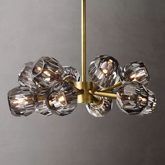Crepura Smoke Glass Round Chandelier 24"