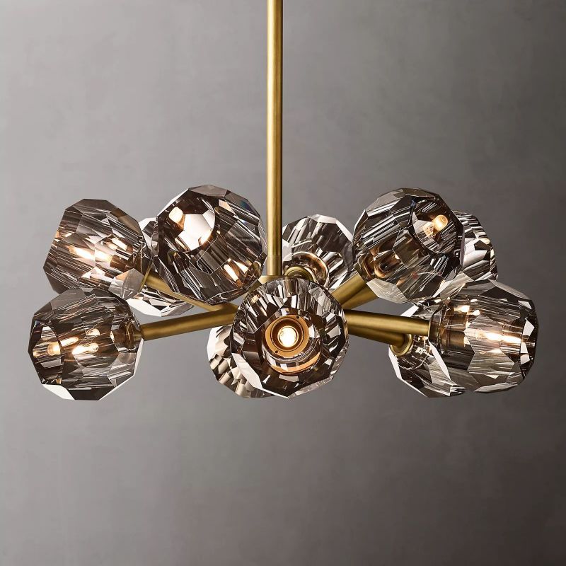 Crepura Smoke Glass Round Chandelier 24"