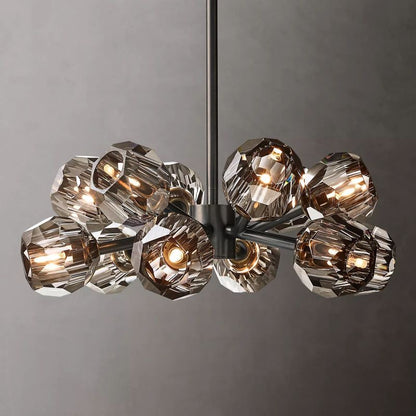 Crepura Smoke Glass Round Chandelier 24"