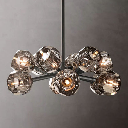 Crepura Smoke Glass Round Chandelier 24"
