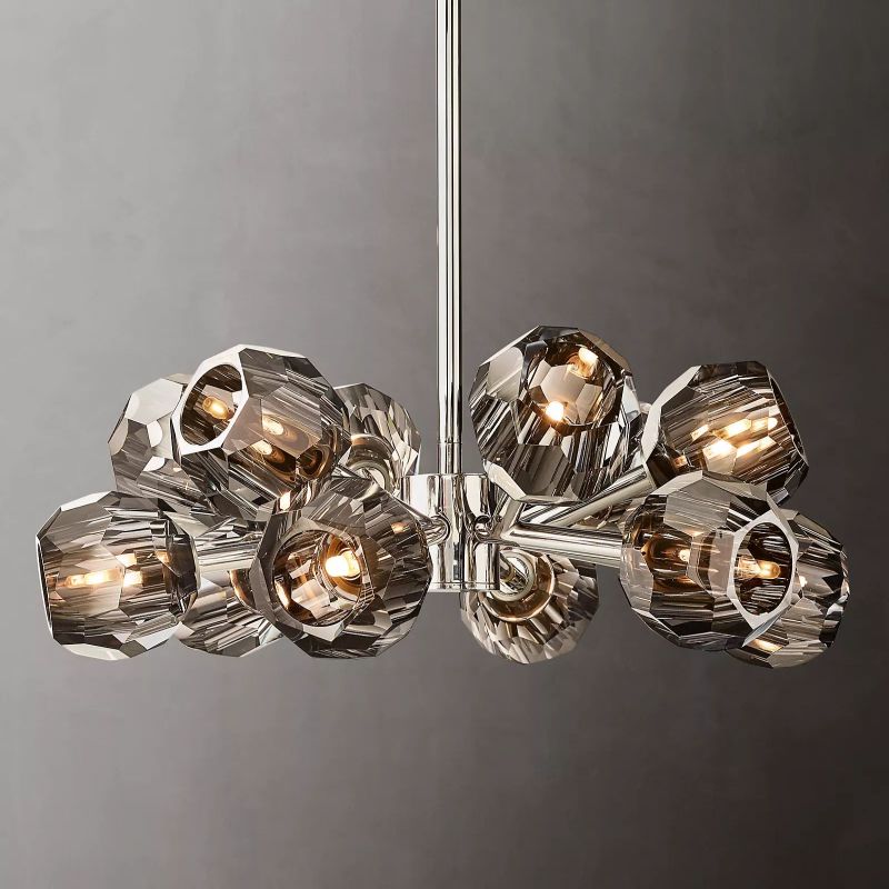 Crepura Smoke Glass Round Chandelier 24"