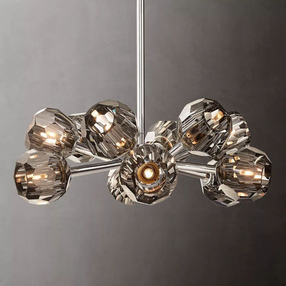 Crepura Smoke Glass Round Chandelier 24"