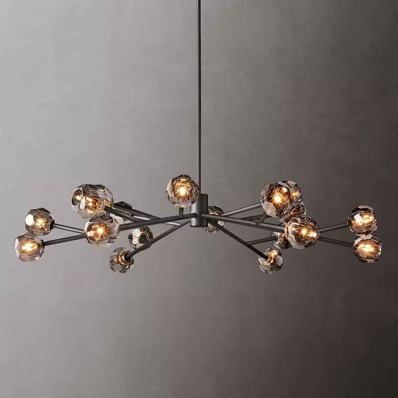 Crepura Glass Round Chandelier 60"