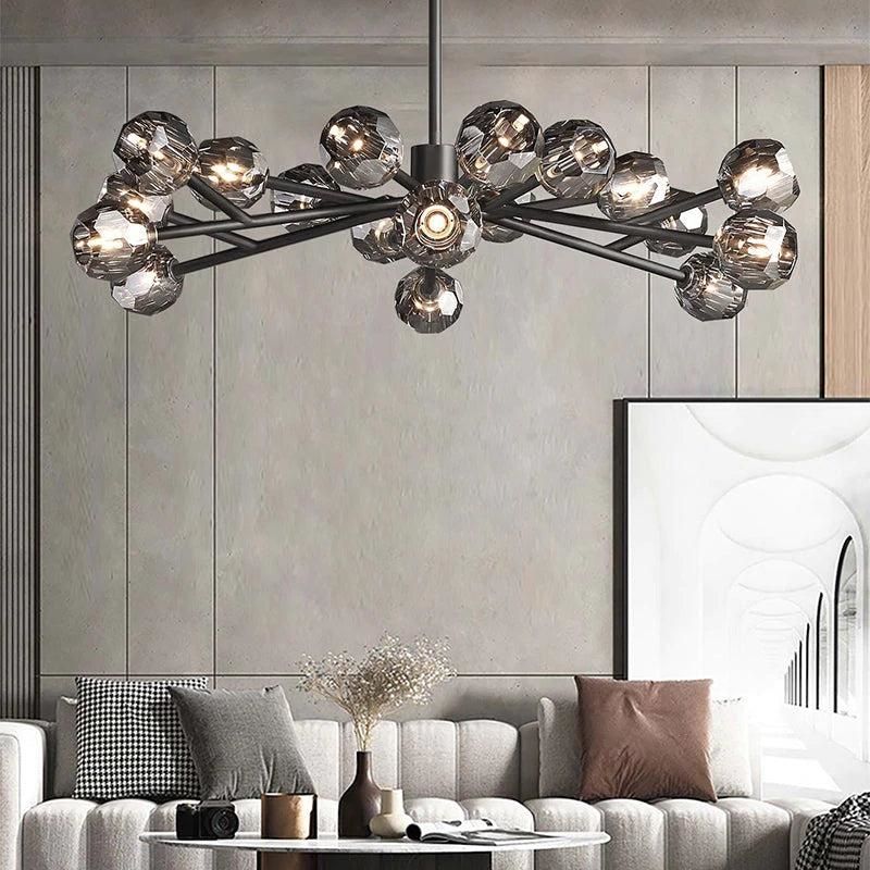 Crepura Glass Round Chandelier 48"