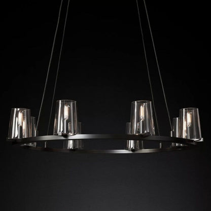 Kuseau Glass Round Chandelier 36"