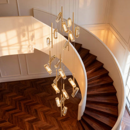 LED Staircase Chandelier Luxury Acrylic Ceiling Light