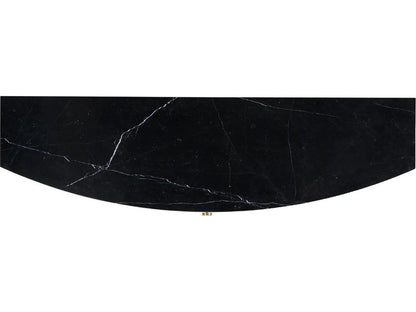 Paulina Server in Ivory Faux Vellum and Black Nero Marquina