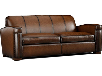 Jacques Leather Sofa with Nailhead Trim