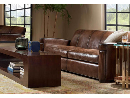 Jacques Leather Sofa with Nailhead Trim
