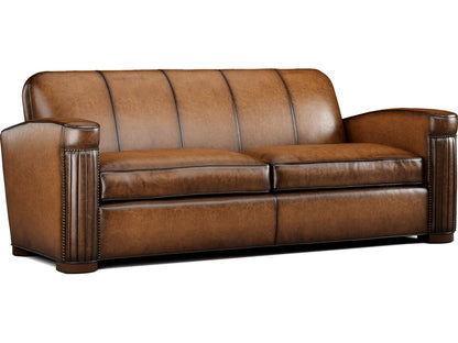 Jacques Leather Sofa with Nailhead Trim
