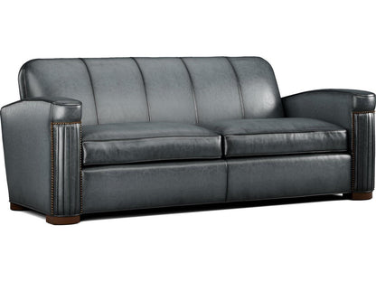 Jacques Leather Sofa with Nailhead Trim