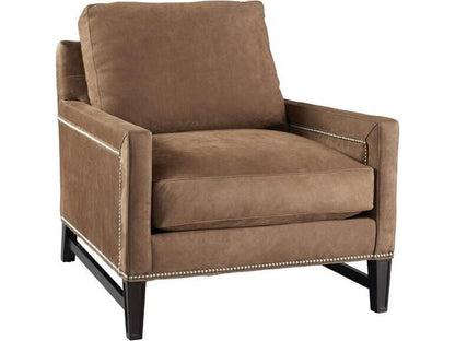 Upholstered Accent Arm Chair with Antique Walnut Finish