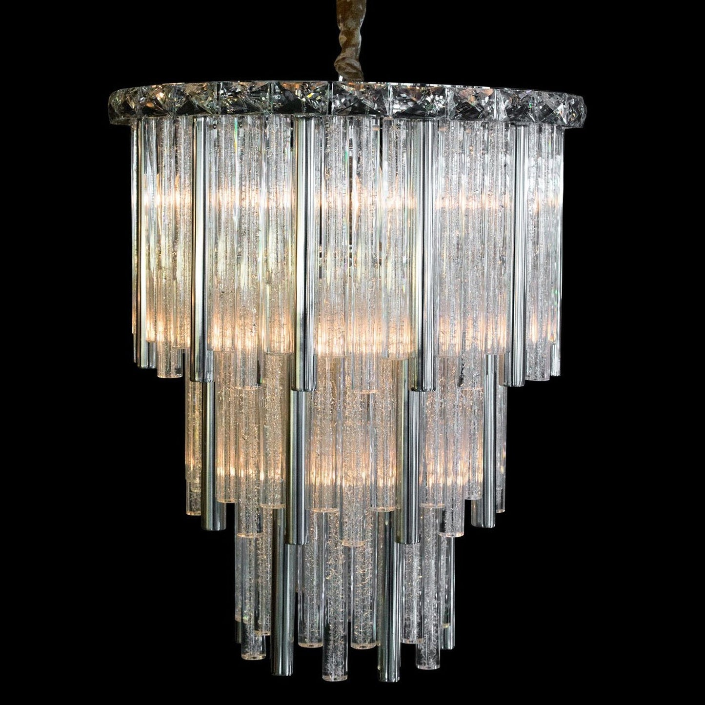 Michael Amini Lighting Chimes 10 Chandelier 2 pc Set