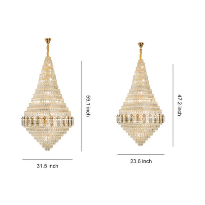 Large Gold Chandelier Luxury Art Glass