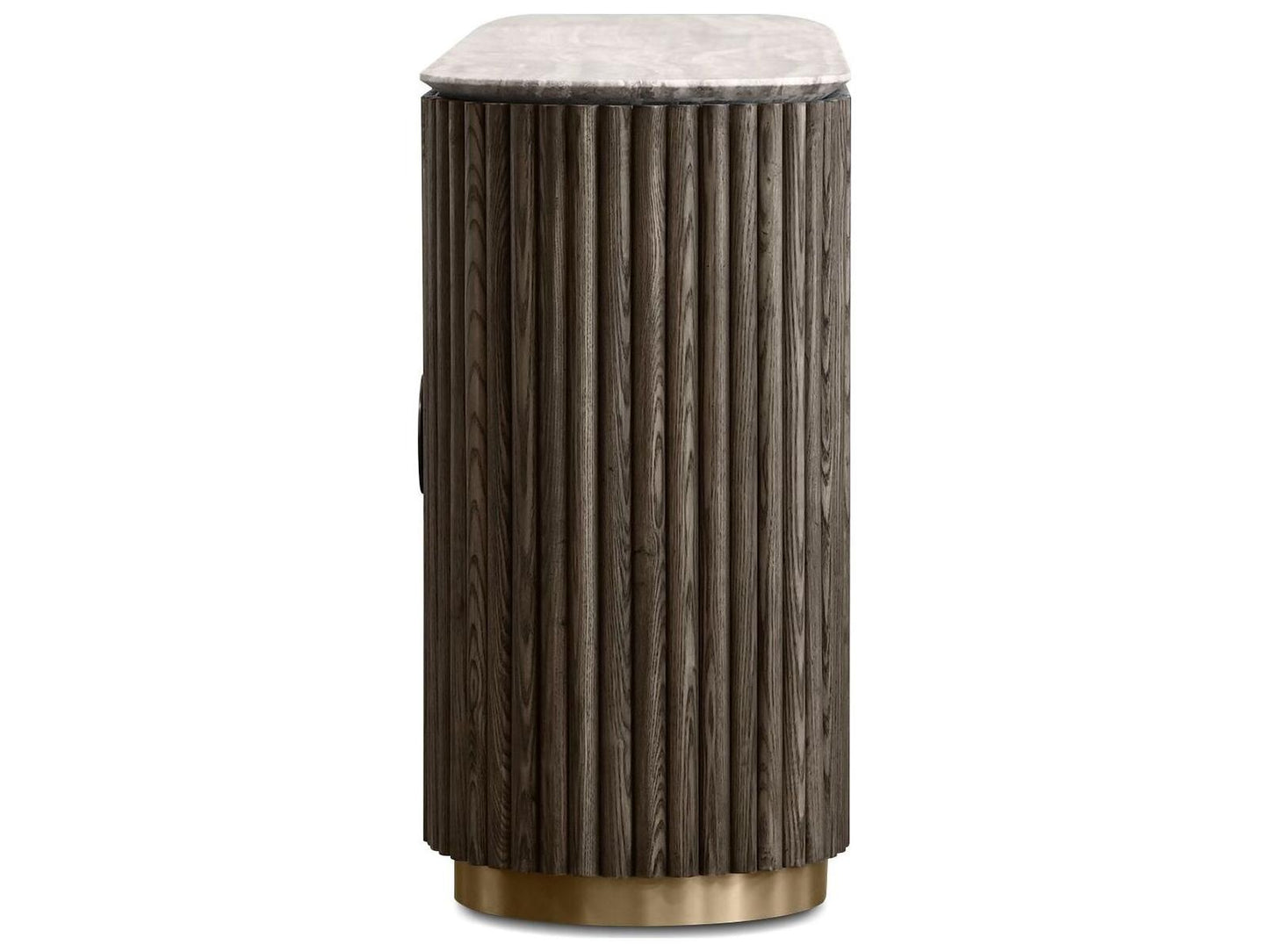 Koii 76-Inch Ash Wood Sideboard with Silver Grey Travertine Top