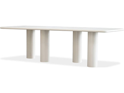 Elephant Rectangular Dining Table in Ivory Tusk Microskin