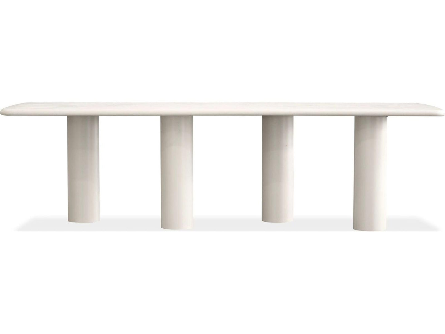 Elephant Rectangular Dining Table in Ivory Tusk Microskin