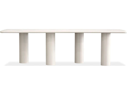 Elephant Rectangular Dining Table in Ivory Tusk Microskin