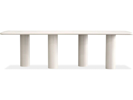 Elephant Rectangular Dining Table in Ivory Tusk Microskin