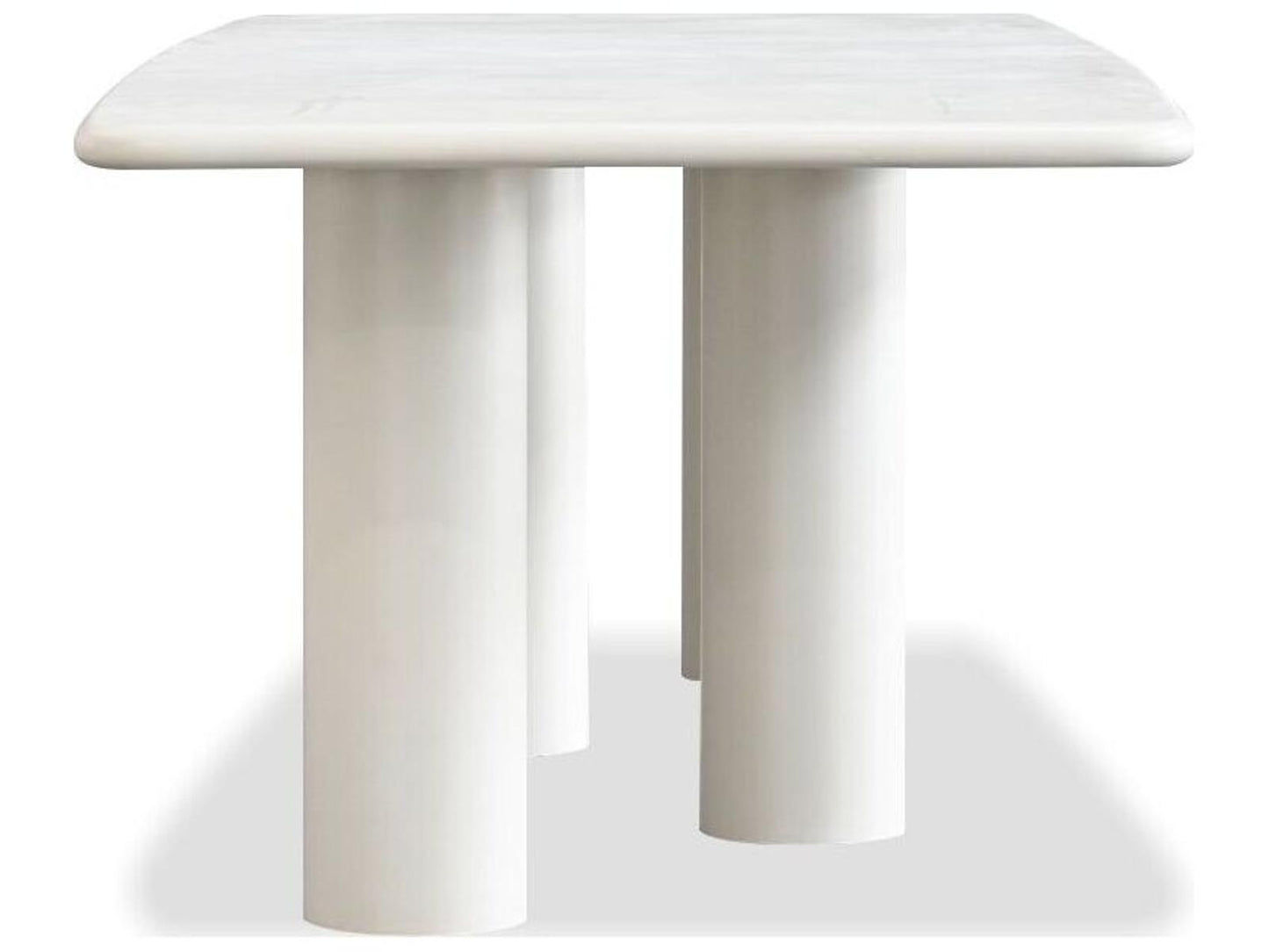 Elephant Rectangular Dining Table in Ivory Tusk Microskin