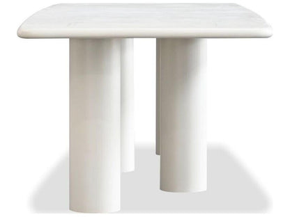 Elephant Rectangular Dining Table in Ivory Tusk Microskin