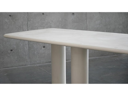 Elephant Rectangular Dining Table in Ivory Tusk Microskin
