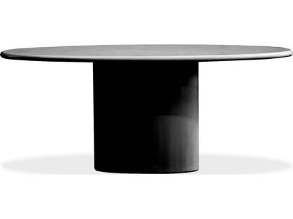 Tugg 78 Inch Oval Dining Table in Dusk Black Microskin