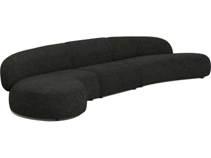Moritz 3-Piece Licorice Boucle Fabric Sectional Sofa Right Chaise