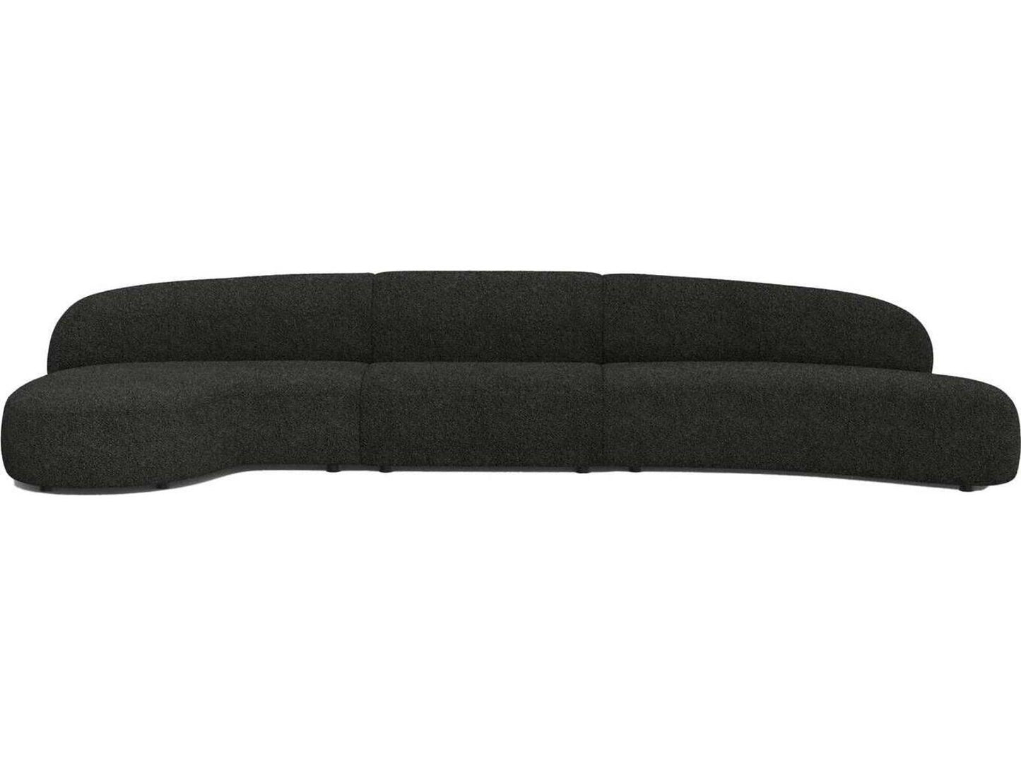 Moritz 3-Piece Licorice Boucle Fabric Sectional Sofa Right Chaise
