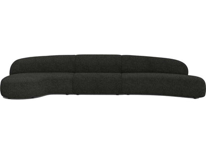 Moritz 3-Piece Licorice Boucle Fabric Sectional Sofa Right Chaise