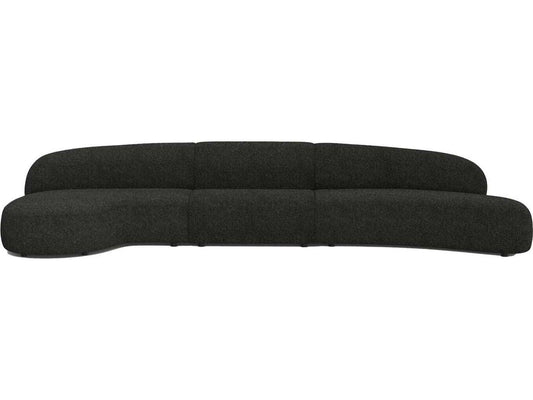 Moritz 3-Piece Licorice Boucle Fabric Sectional Sofa Right Chaise