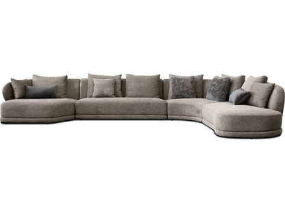 Voltaire 4-Piece Brindle Brown Fabric Modular Sectional Sofa