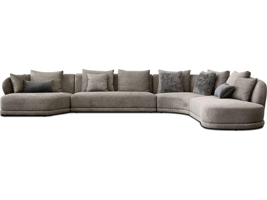 Voltaire 4-Piece Brindle Brown Fabric Modular Sectional Sofa