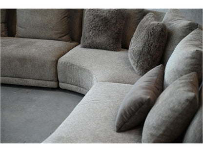 Voltaire 4-Piece Brindle Brown Fabric Modular Sectional Sofa