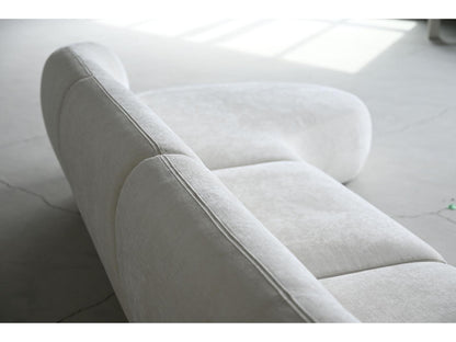 Moritz 3-Piece Sectional Sofa in Alabaster Tweed Fabric