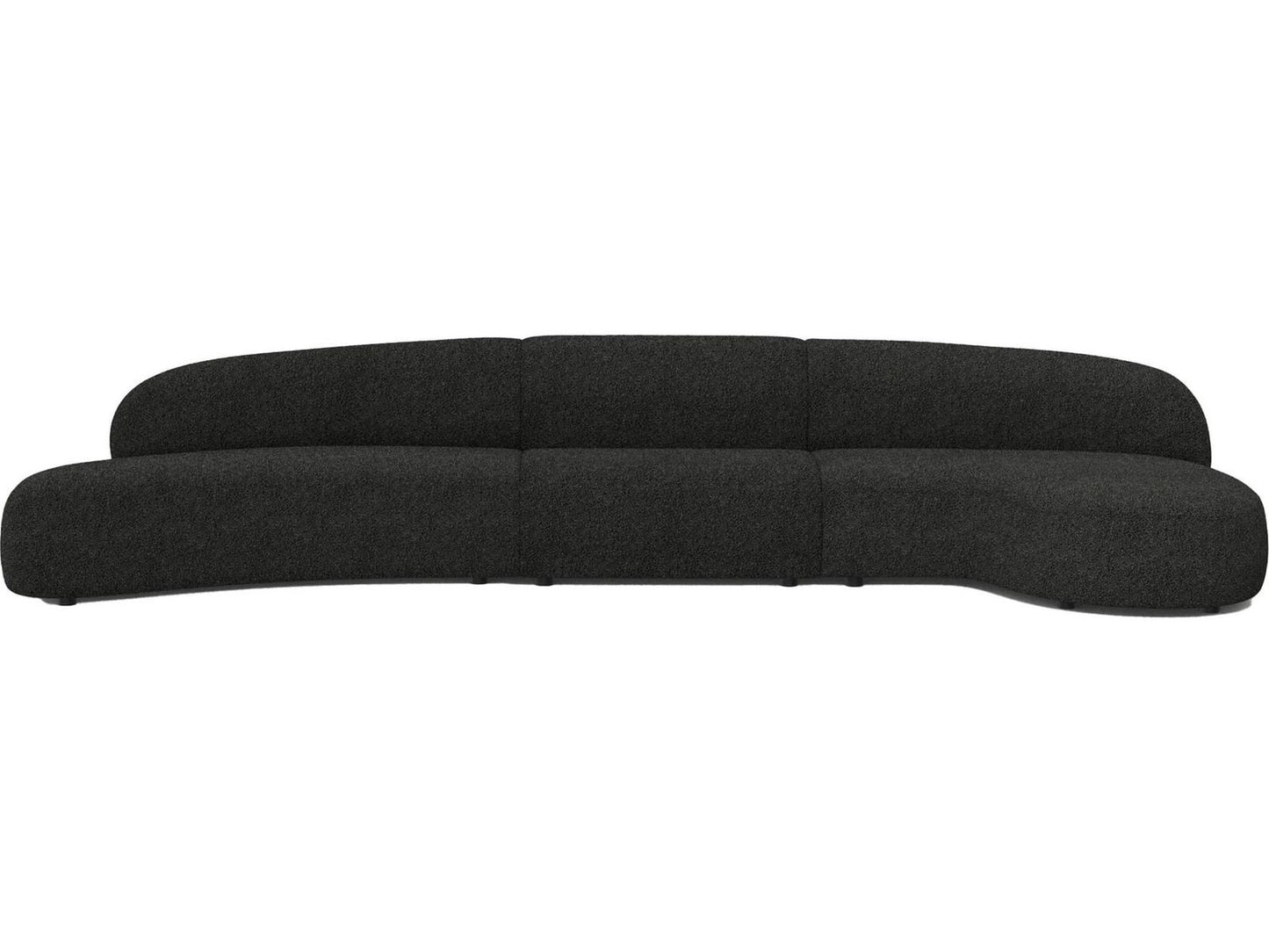 Moritz 3-Piece Sectional Sofa in Gray Licorice Boucle Fabric