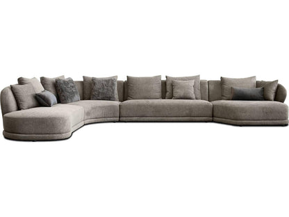 Voltaire 4-Piece Modular Upholstered Sectional Sofa in Brindle Brown