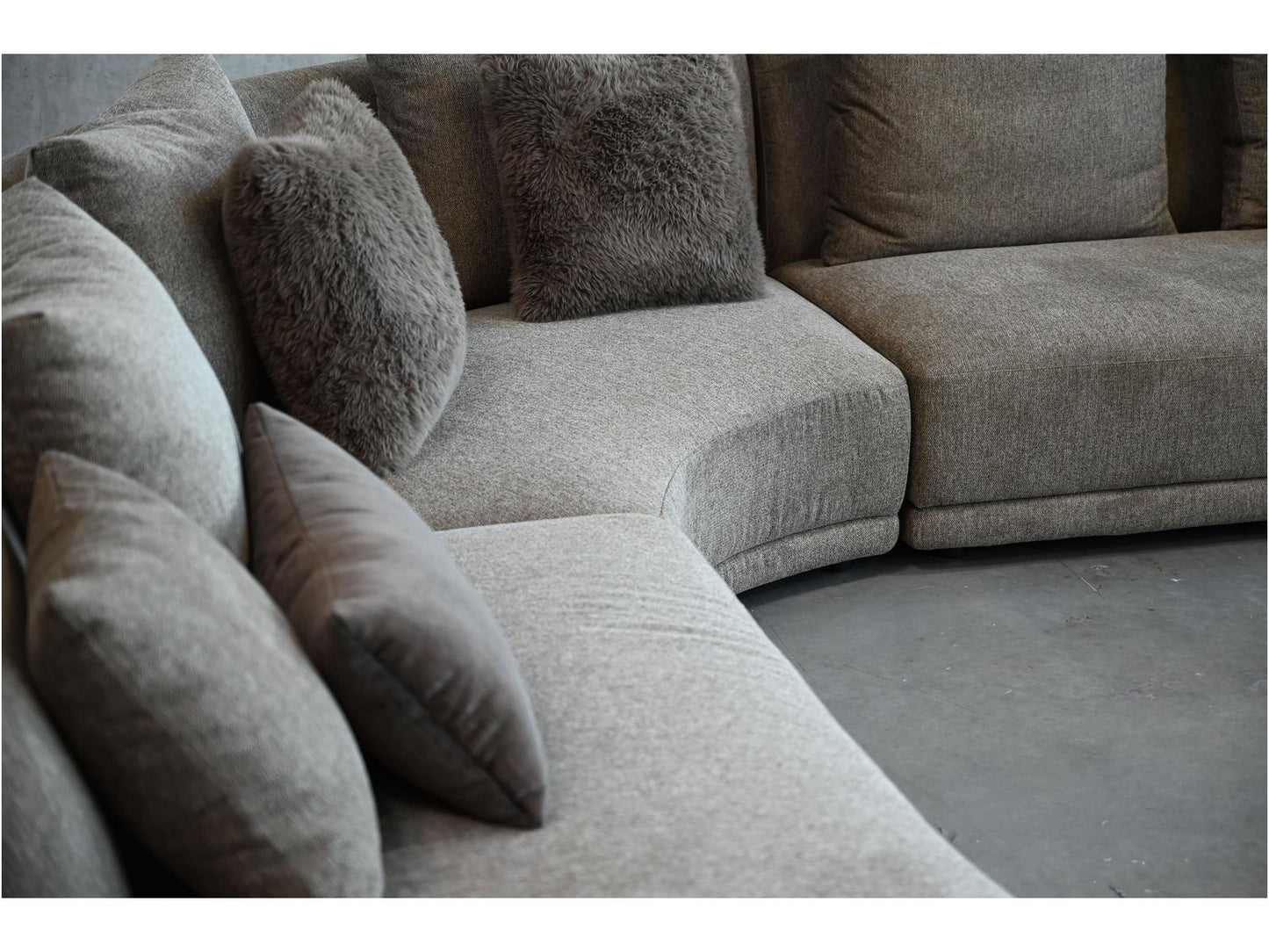Voltaire 4-Piece Modular Upholstered Sectional Sofa in Brindle Brown