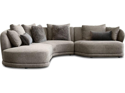Voltaire 4-Piece Modular Upholstered Sectional Sofa in Brindle Brown