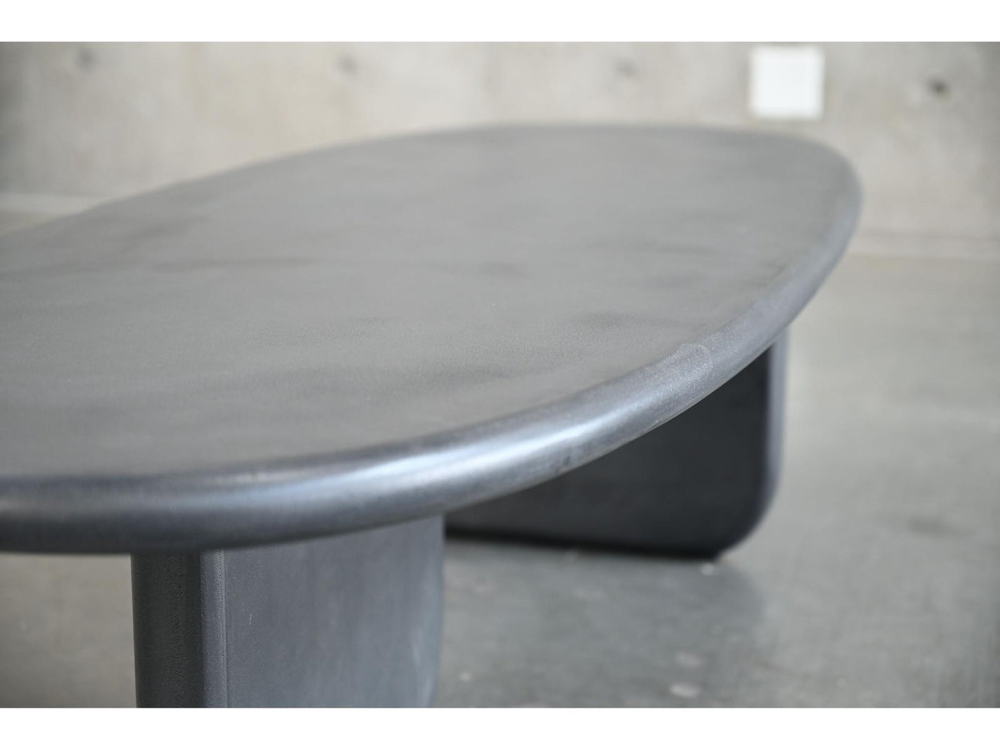 Hana Oval Coffee Table in Dusk Black Micro Skin
