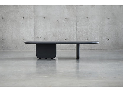 Hana Oval Coffee Table in Dusk Black Micro Skin